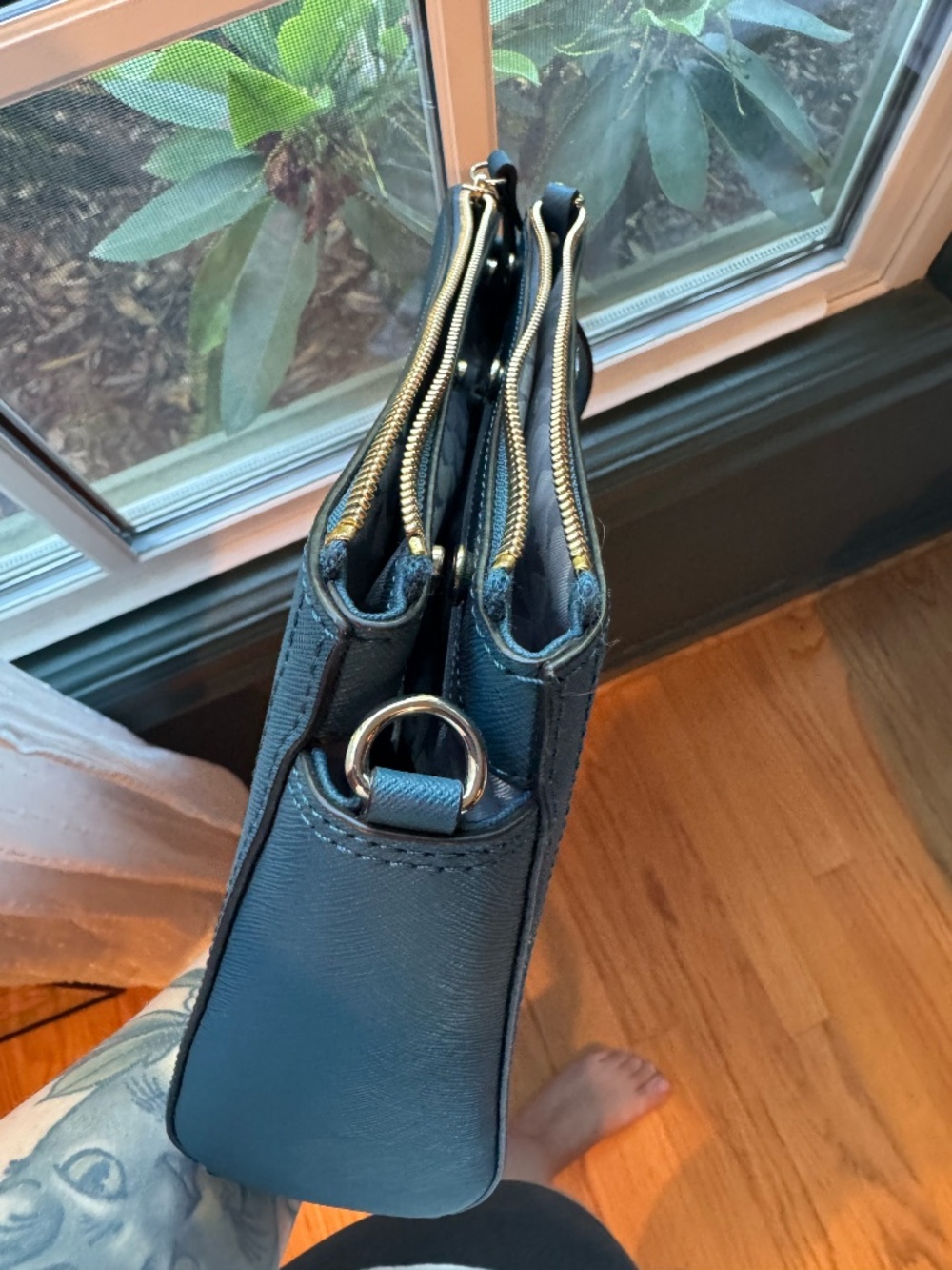 NWT Lo & Sons Pearl Saffiano Leather in Teal, no long strap - Picture 9 of 9